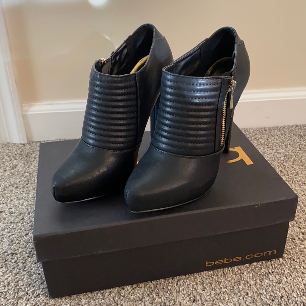 Bebe Black Quilted Bootie 7